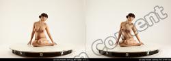 Nude Woman White Sitting poses - ALL Pregnant long brown Sitting poses - simple 3D Stereoscopic poses Pinup